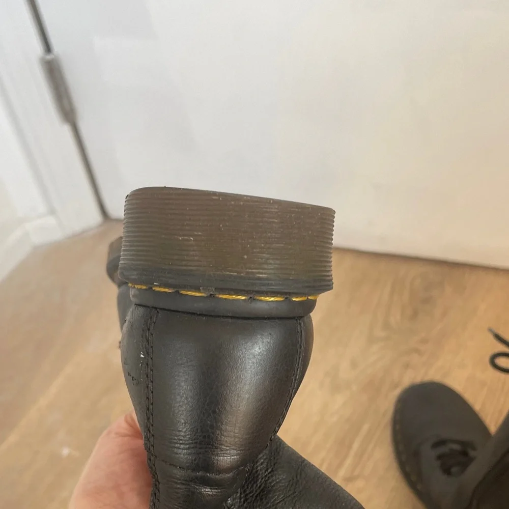 Dr. Martens Black Leather Lace-Up Combat Boots - Picture 4 of 6